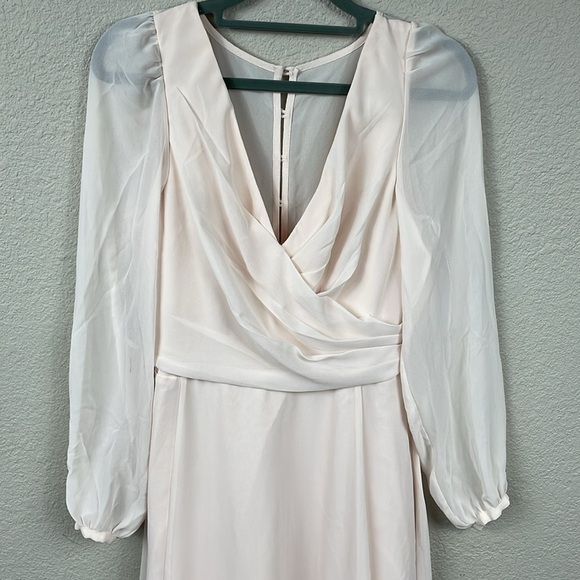 NWT Watters & Watters x BHLDN Nova Maxi Dress Ice Pink Chiffon Sz 2 - Picture 4 of 13